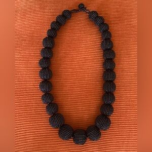 Vintage Black Beaded Necklace